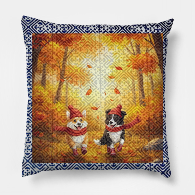 Twilight Paws in Indigo Glow Pillow by Pimcolle