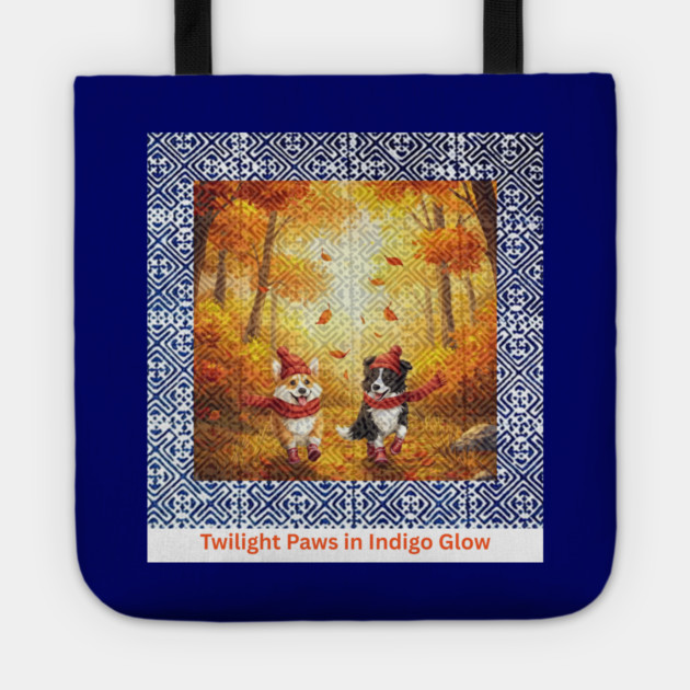 Twilight Paws in Indigo Glow Tote by Pimcolle