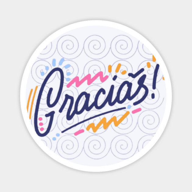 Gracias in Ga Gue Spiral – Hmong Tribal Pattern Magnet by Pimcolle