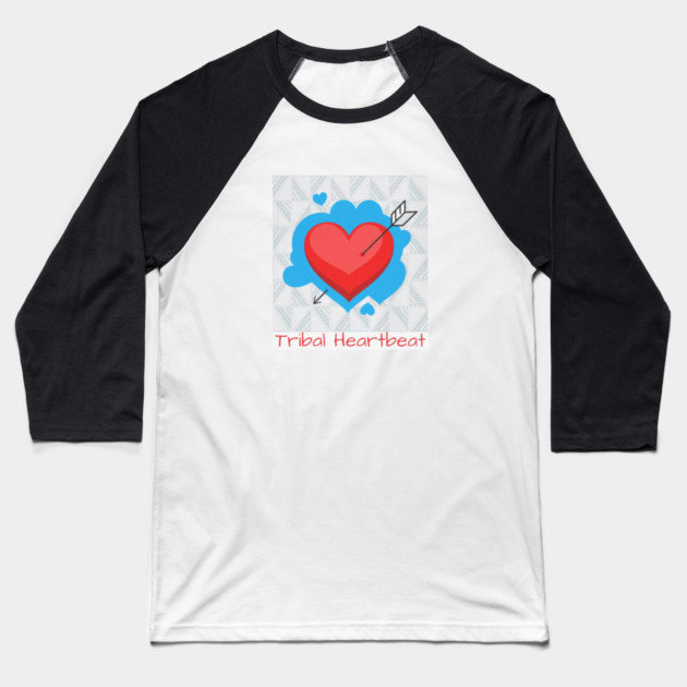 Tribal Heartbeat – Hmong Fan Blade Pattern (Plai Jao) Baseball T-Shirt by Pimcolle