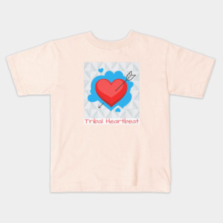 Tribal Heartbeat – Hmong Fan Blade Pattern (Plai Jao) Kids T-Shirt