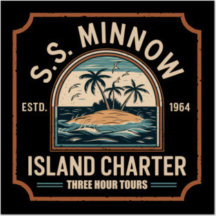 GILLIGANS ISLAND SS MINNOW ISLAND CHARTER Posters and Art