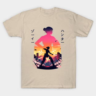 Zoey Kpop Demon Hunters Anime Ninja Warrior Sunset City Huntrx Huntrix Lovers T-Shirt