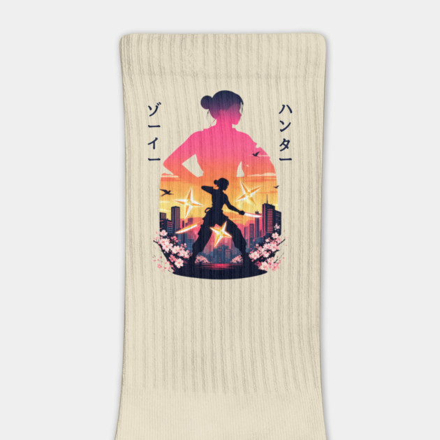 Zoey Kpop Demon Hunters Anime Ninja Warrior Sunset City Huntrx Huntrix Lovers by Tshirtiz