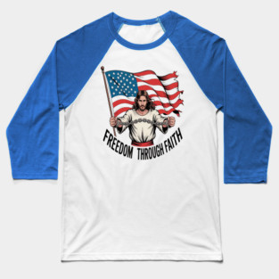 Breaking Chains Freedom Through Faith Jesus And Liberty Baseball T-Shirt