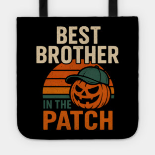 Best Brother in the Patch Pumpkin Halloween Family Graphic Tote