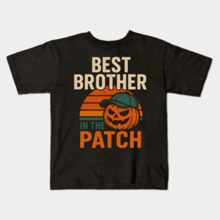 Best Brother in the Patch Pumpkin Halloween Family Graphic Kids T-Shirt