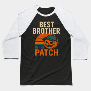 Best Brother in the Patch Pumpkin Halloween Family Graphic Baseball T-Shirt