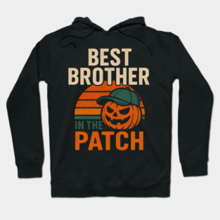 Best Brother in the Patch Pumpkin Halloween Family Graphic Hoodie