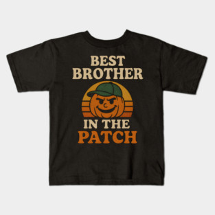 Best Brother in the Patch Pumpkin Halloween Family Graphic Kids T-Shirt