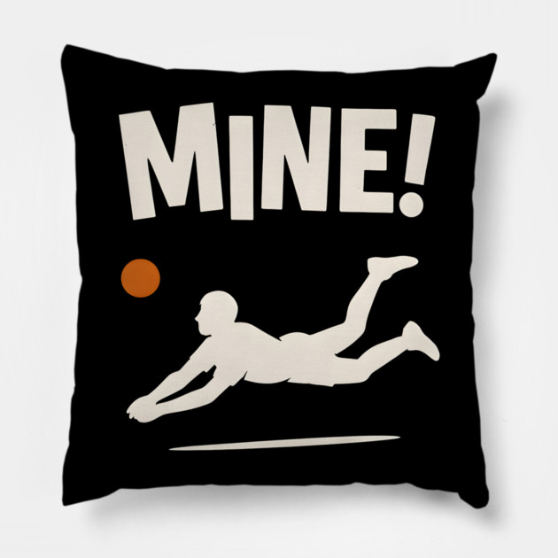 Mine Volleyball Diving Player Funny Sports Graphic Pillow by MakerMind8.2