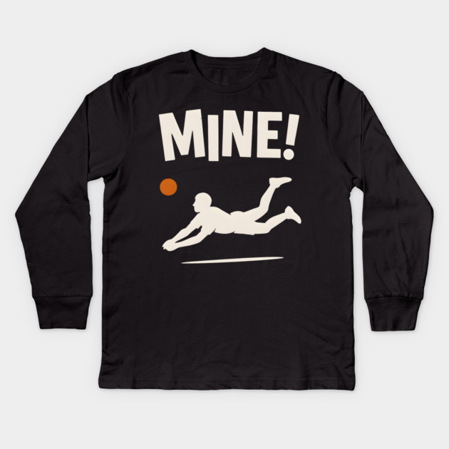 Mine Volleyball Diving Player Funny Sports Graphic Kids Long Sleeve T-Shirt by MakerMind8.2