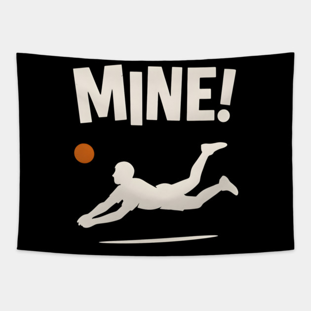 Mine Volleyball Diving Player Funny Sports Graphic Tapestry by MakerMind8.2