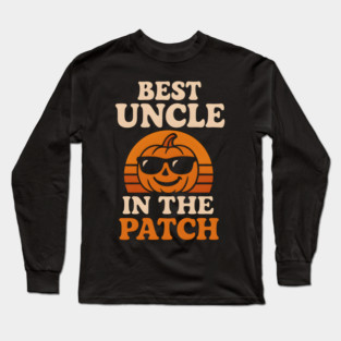 Best Uncle in the Patch Pumpkin Halloween Family Graphic Long Sleeve T-Shirt
