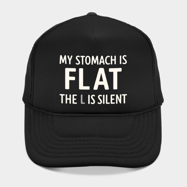 My Stomach Is Flat The L Is Silent Funny Gym Pun Graphic by MakerMind8.2