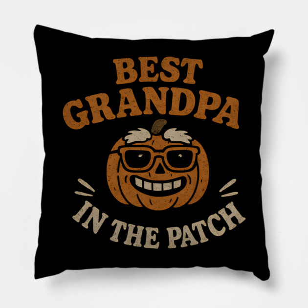 Best Grandpa in the Patch Pumpkin Halloween Family Graphic Pillow by MakerMind8.2