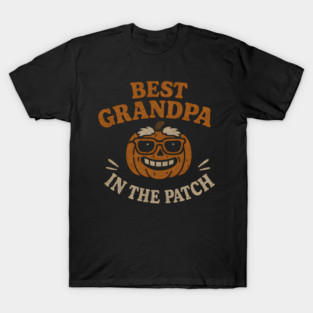 Best Grandpa in the Patch Pumpkin Halloween Family Graphic T-Shirt