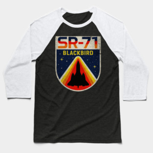 SR-71 Blackbird Jet Retro Space Badge Design Baseball T-Shirt