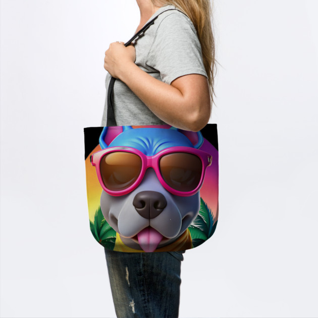 Cool Pitbull Mom Artwork – Cute Cartoon Dog with Sunglasses by IamActiveDog