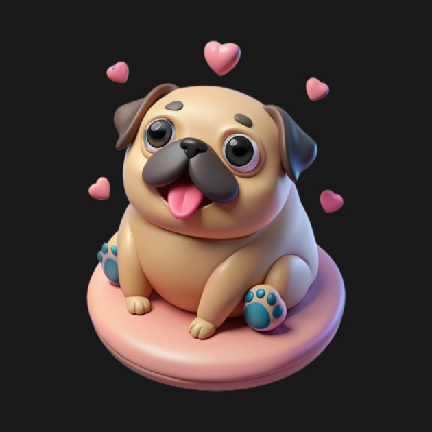 Chubby Fat Pug Pastel Dog Art Drawing by IamActiveDog