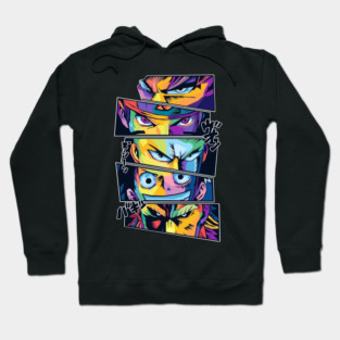 One Piece x Anime Legends Eyes Pop Art Hoodie