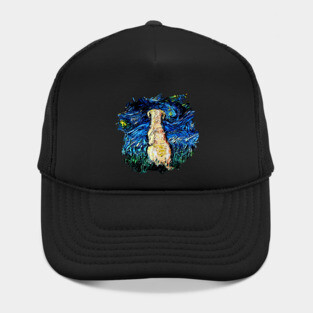 Yellow Labrador Night with border Hat
