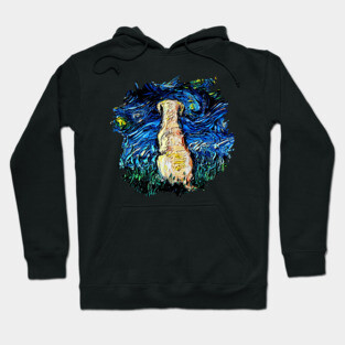 Yellow Labrador Night with border Hoodie
