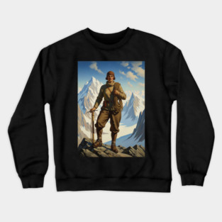 The Mountaineer - Original Art Deco Artwork Crewneck Sweatshirt