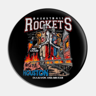 Hakeem Olajuwon & Clyde Drexler Skeleton Dou Pin