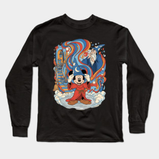 Fantasia Mickey Mouse Sorcerer’s Apprentice Retro Long Sleeve T-Shirt