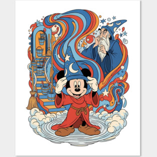 Fantasia Mickey Mouse Sorcerer’s Apprentice Retro Posters and Art