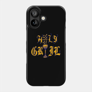 Holy Grail Typography with Golden Chalice and Hearts Phone Case