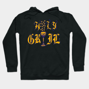 Holy Grail Typography with Golden Chalice and Hearts Hoodie