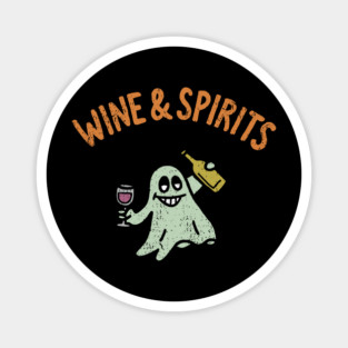 Wine and Spirits Boozy Ghost Halloween Party Pun Magnet