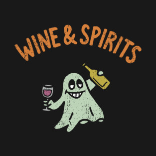 Wine and Spirits Boozy Ghost Halloween Party Pun T-Shirt