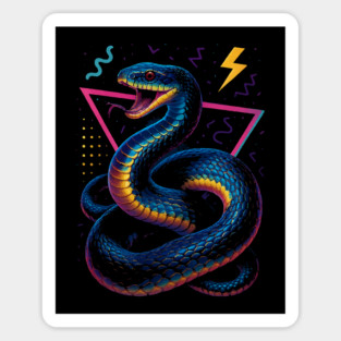 Retro Neon Rat Snake Sticker