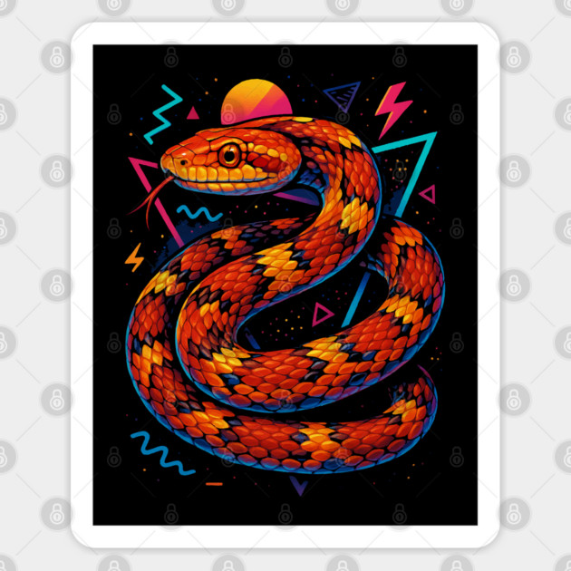 Retro Neon Corn Snake Sticker by Reptiq's Store