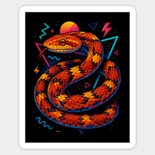 Retro Neon Corn Snake Magnet