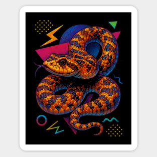 Retro Neon Hognose Snake Sticker