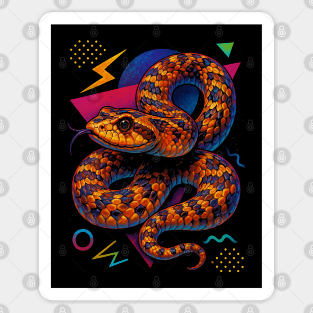 Retro Neon Hognose Snake Sticker by Reptiq's Store