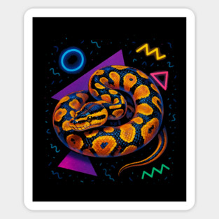 Retro Neon Albino Ball Python Sticker