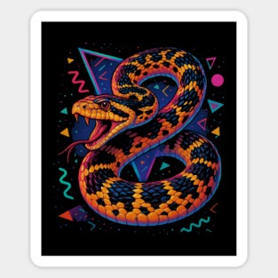 Retro Neon Albino Bull Snake Sticker