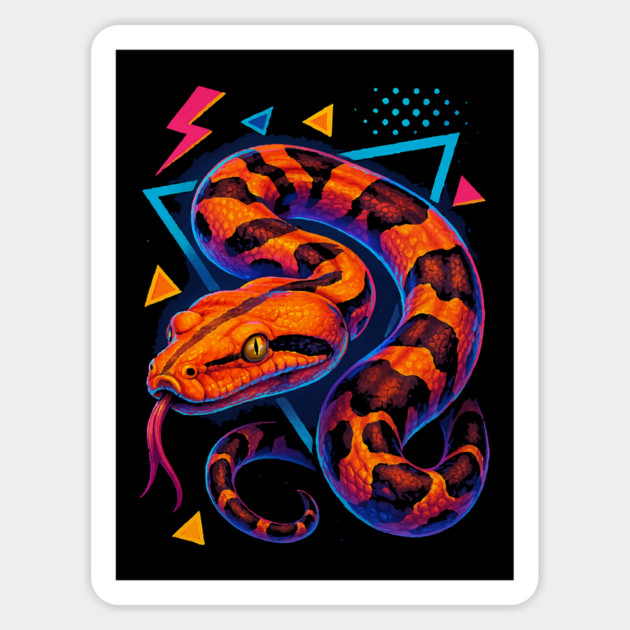 Retro Neon Albino Jungle Boa Magnet by Reptiq's Store