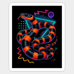 Retro Neon Albino California King Snake Magnet