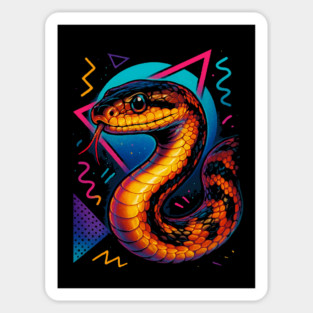Retro Neon African House Snake Magnet