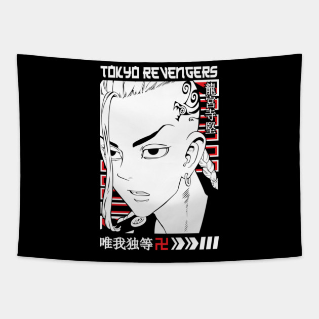 Draken Tokyo Revengers Manga Style Art Tapestry by Otaku Vibes