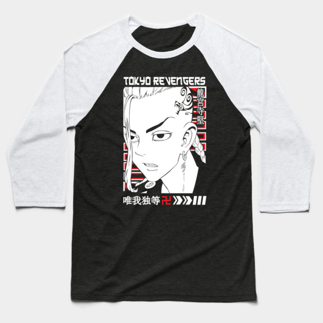 Draken Tokyo Revengers Manga Style Art Baseball T-Shirt by Otaku Vibes