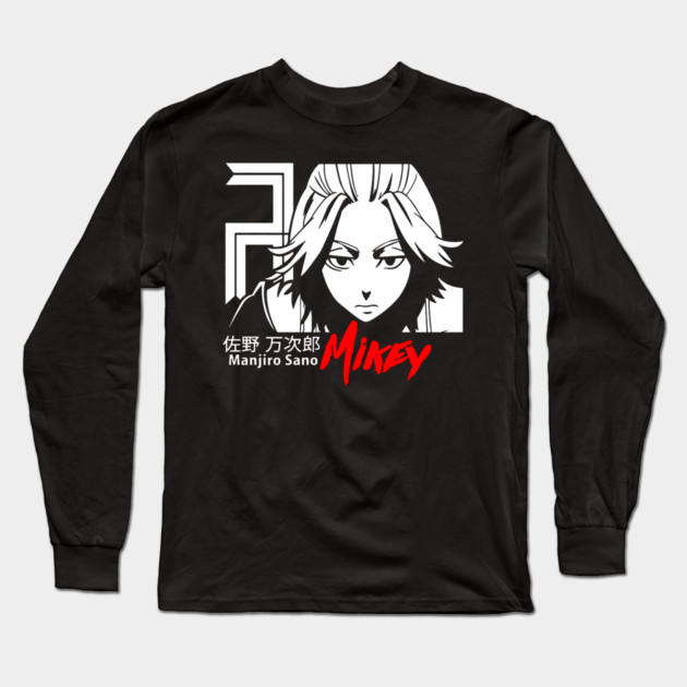 Mikey Tokyo Revengers Bold Monochrome Long Sleeve T-Shirt by Otaku Vibes