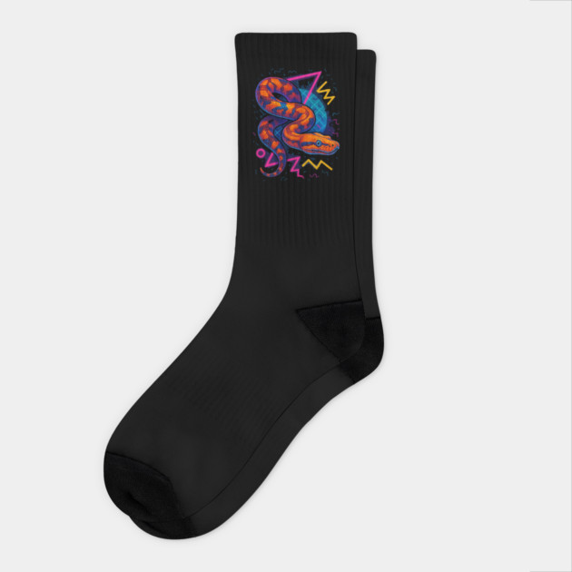 Retro Neon Rosty Boa Socks by Reptiq's Store