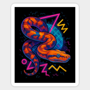 Retro Neon Rosty Boa Sticker